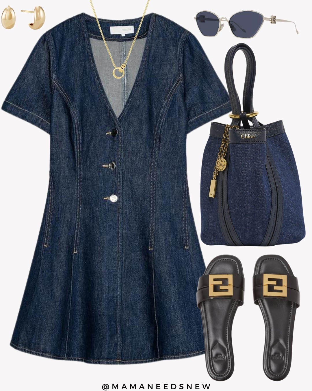 A summer outfit with a denim dress, denim bag & slide sandals 💙

#LTKSaleAlert #LTKStyleTip #LTKItBag