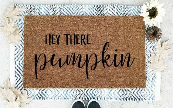Hey There Pumpkin Doormat, Coir Doormat, Fall Doormat, Hello Pumpkin Doormat, Cute Doormats, Door... | Etsy (US)