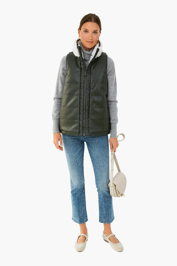 Leather and Shearling Reversible Beckham Vest | Tuckernuck (US)