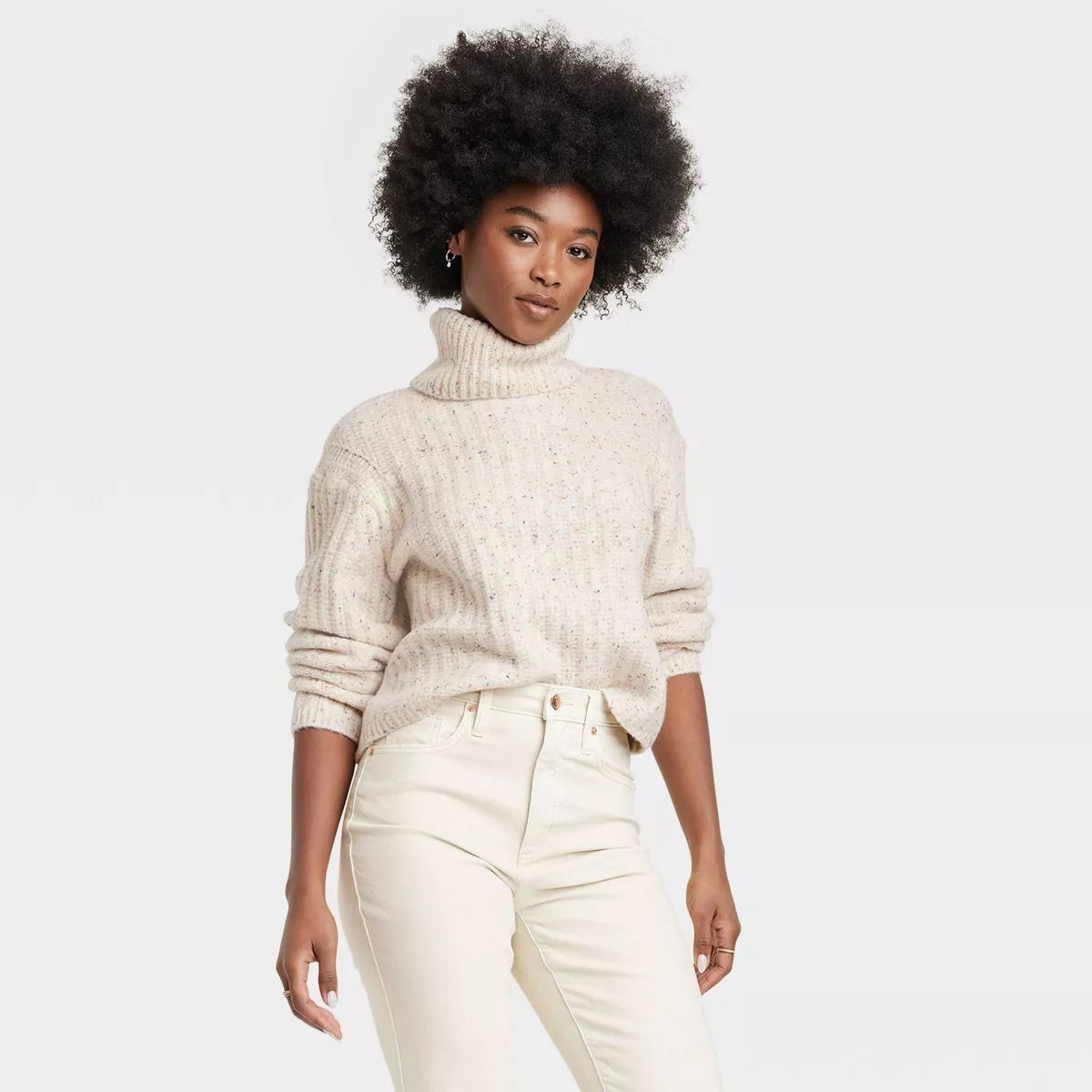 Women's Mock Turtleneck Cashmere-Like Pullover Sweater - Universal Thread™ | Target
