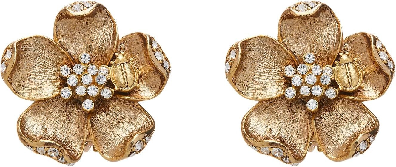 Amazon.com: Oscar de la Renta, Ladybug Flower Clip-On Earrings, Gold : Luxury Stores | Amazon (US)