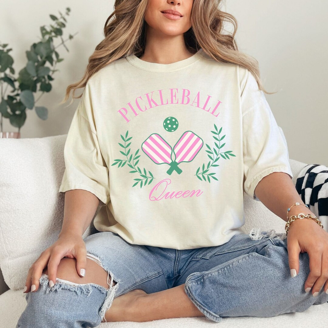 Comfort Colors Pickleball Queen Graphic Tee, Unisex Garment-dyed Heavyweight T-shirt, Preppy T-sh... | Etsy (US)