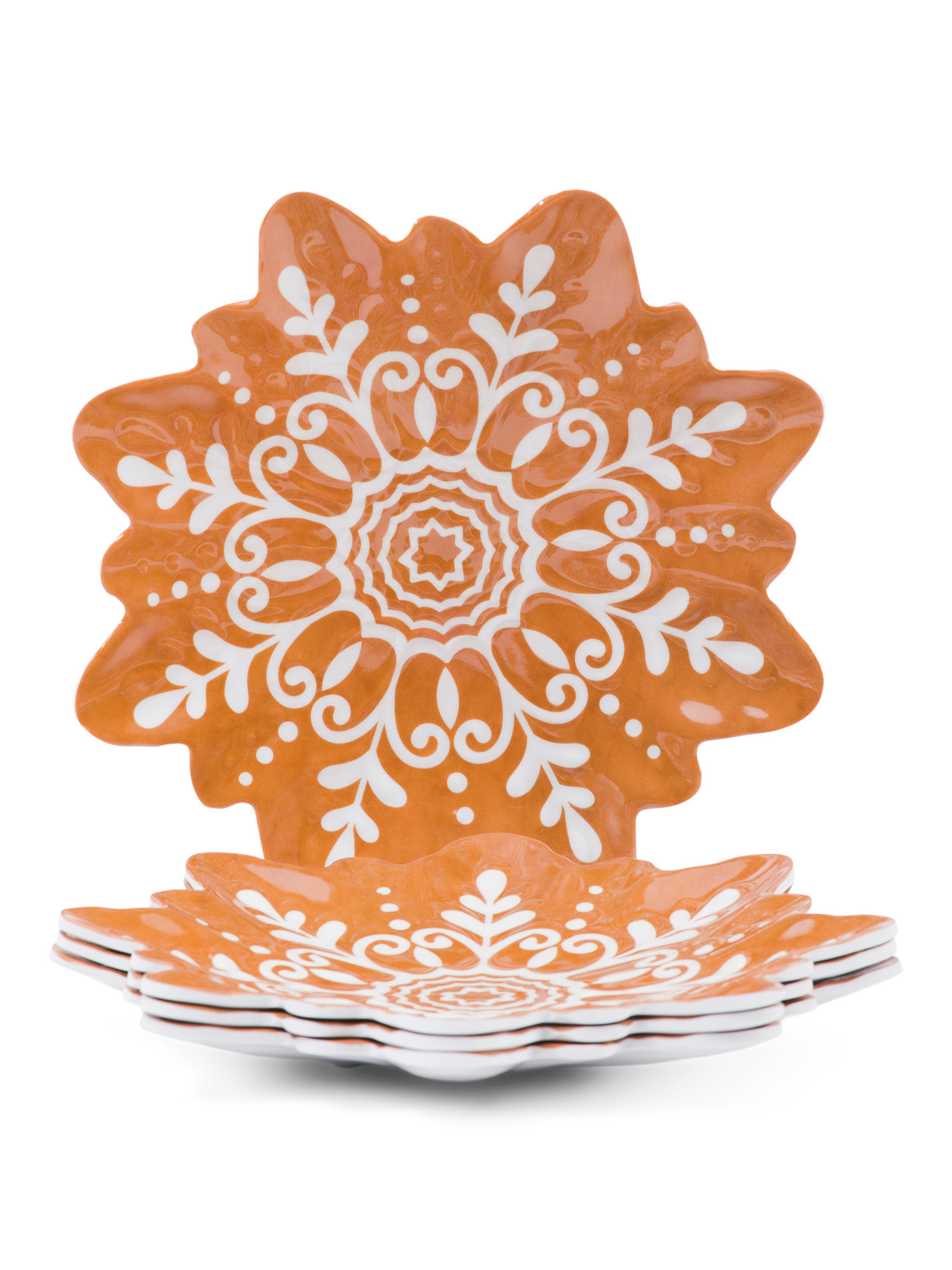 4pk Gingerbread Snowflake Appetizer Plates | TJ Maxx