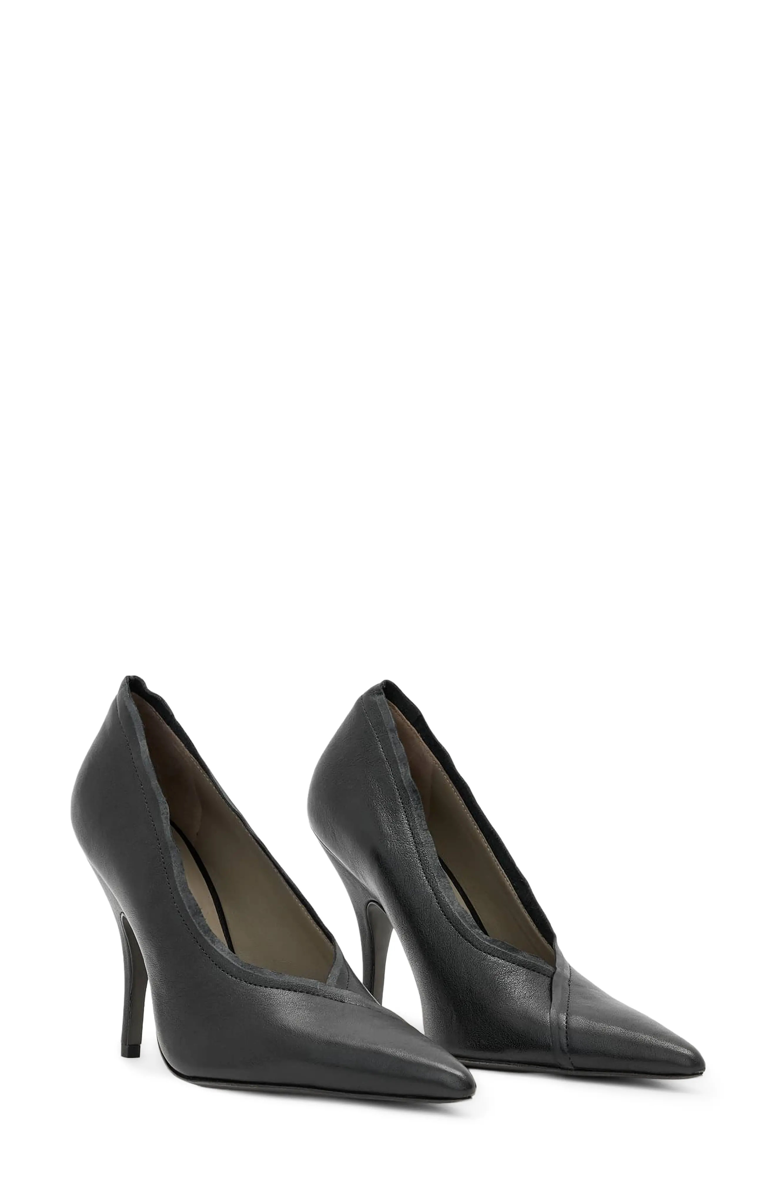 AllSaints Vera Leather Pump in Silver at Nordstrom, Size 8 | Nordstrom