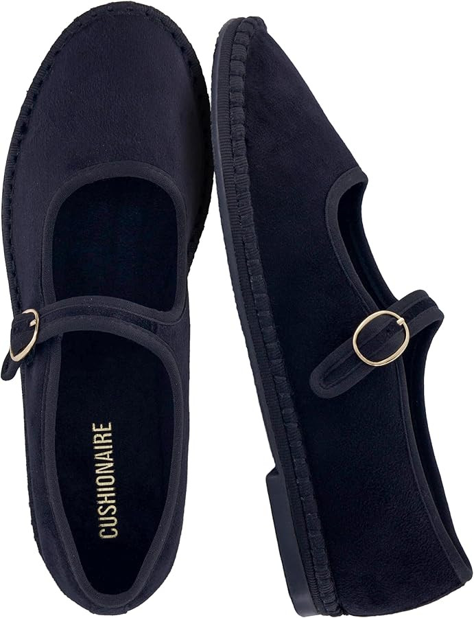 CUSHIONAIRE Missy Mary Jane Ballet Flats for Women, Breathable Lightweight Womens Flats with Adju... | Amazon (US)