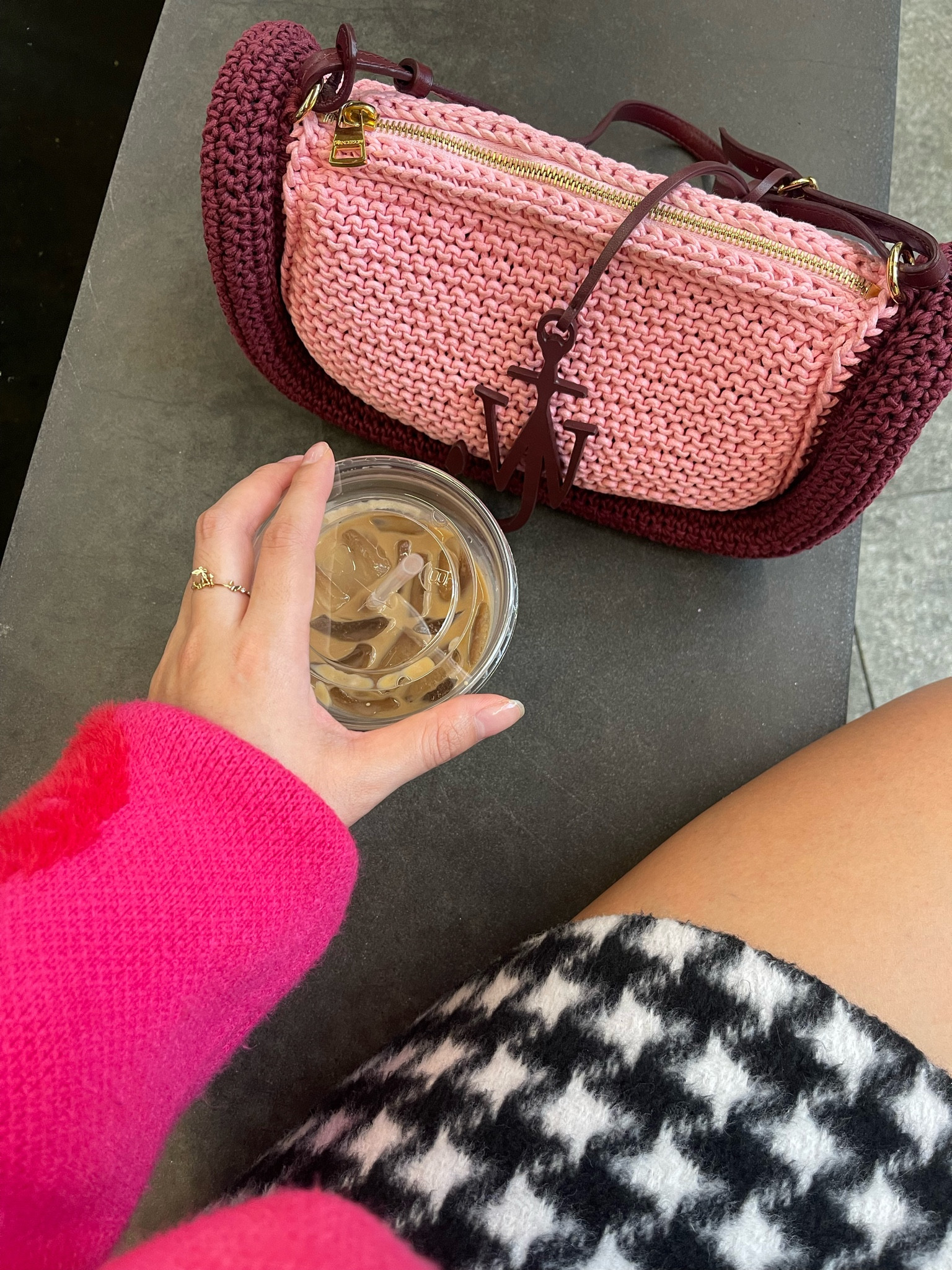 Coffee run ☕️🎀

• JW Anderson pink burgundy BUMPER-15 - CROCHET SHOULDER BAG
• House of Sunny Love Notes Sweater
• Sanctuary Houndstooth Mini Skirt
• Target Wild Fable Platform Boots 

Valentines ootd, cute pink and red date outfit, coffee outfit, sweater mini skirt outfit inspo, date outfit inspo, vday ootd, what to wear Valentine’s Day 

#LTKMostLoved #LTKstyletip #LTKitbag