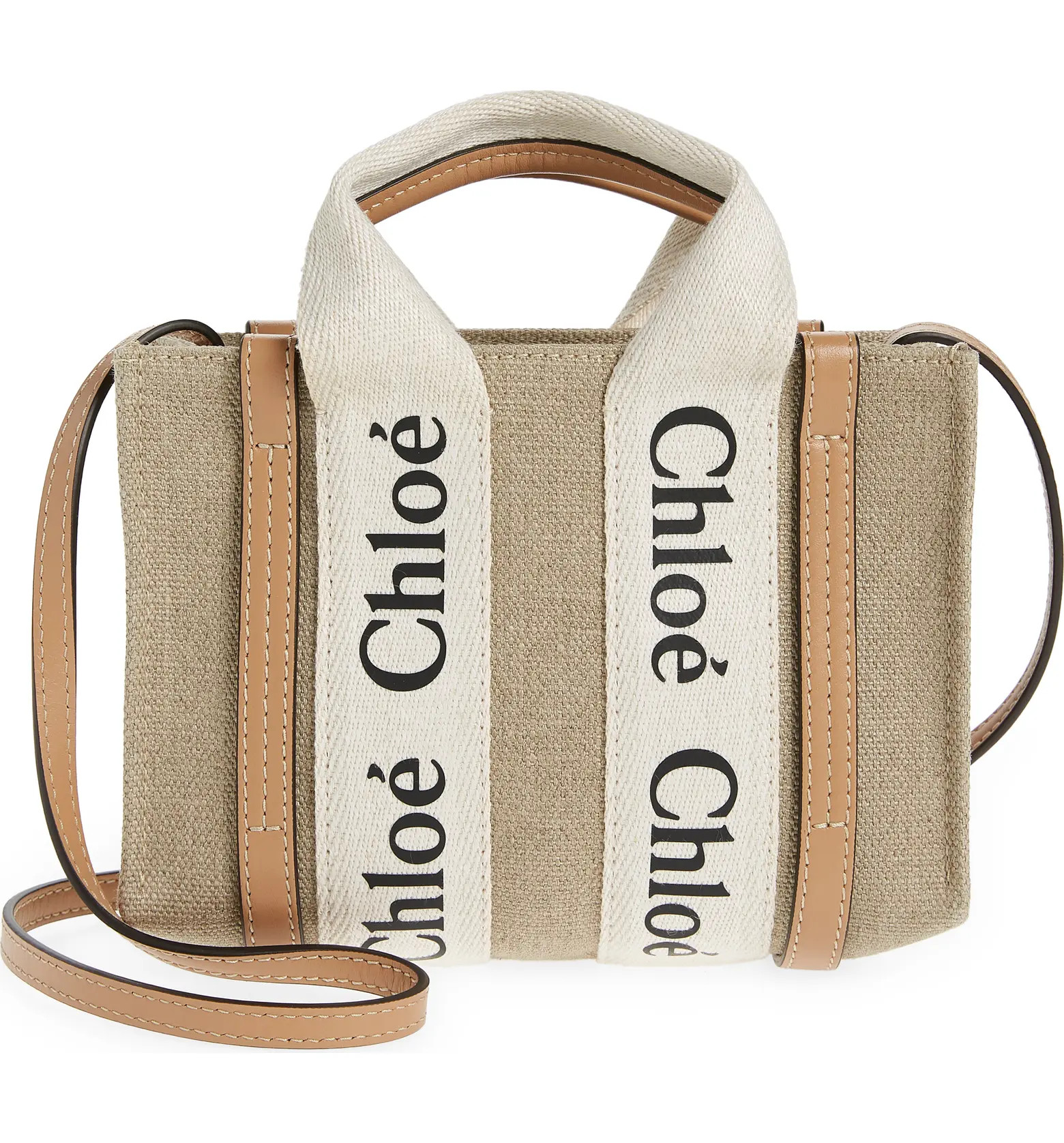 Mini Woody Logo Strap Canvas ToteCHLOÉ | Nordstrom