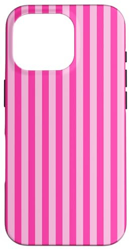Elegant Pink Geometric Stripes Women Color Pattern Case for iPhone 16 Pro | Amazon (US)