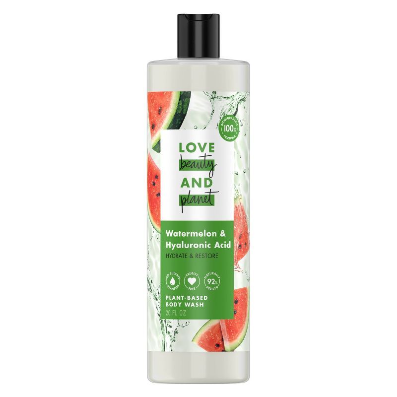 Love Beauty and Planet Watermelon & Hyaluronic Acid Hydrate & Restore Body Wash - 20 fl oz | Target