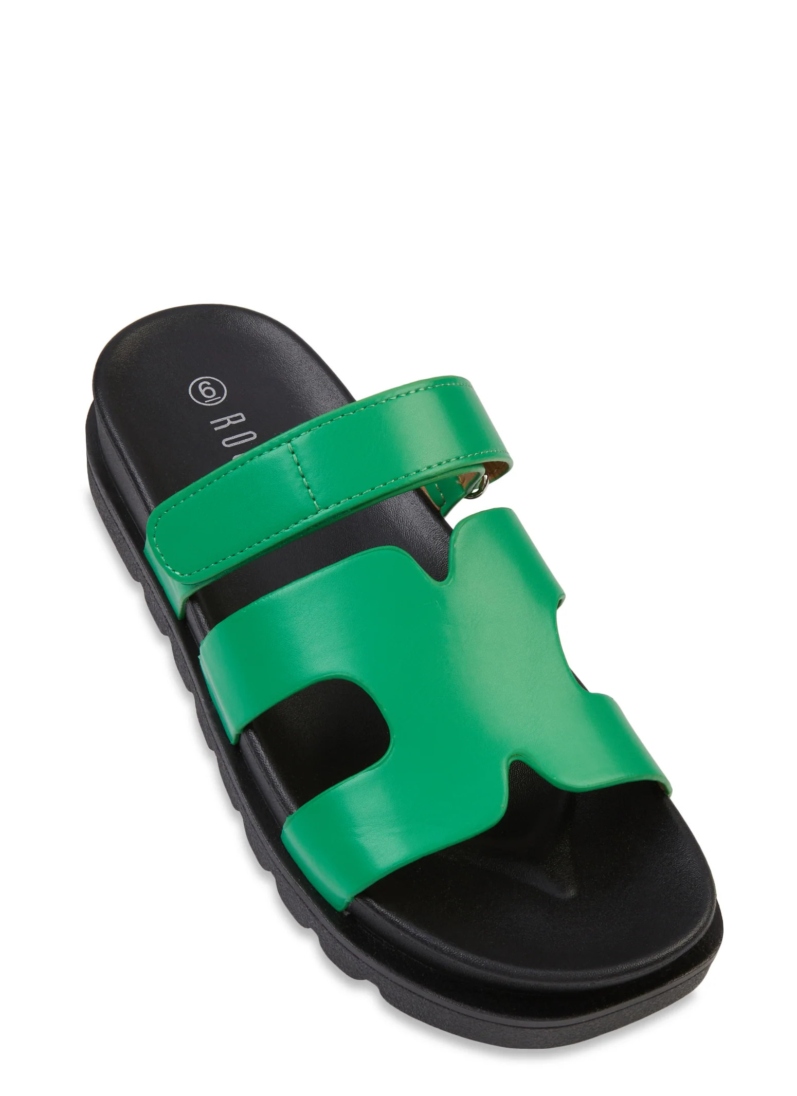 Velcro Strap H Band Slide Sandals | Rainbow Shops