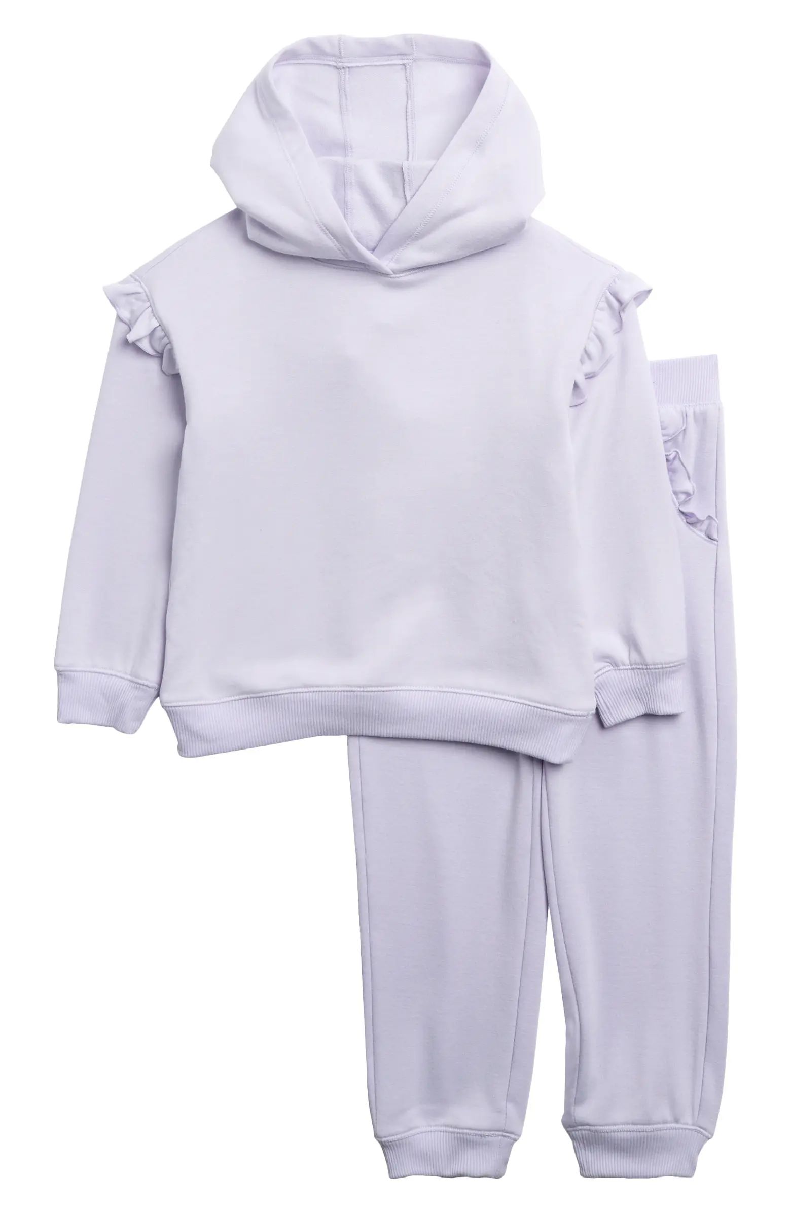 90 DEGREE BY REFLEX Kids' Ruffle Hoodie & Joggers Set | Nordstromrack | Nordstrom Rack