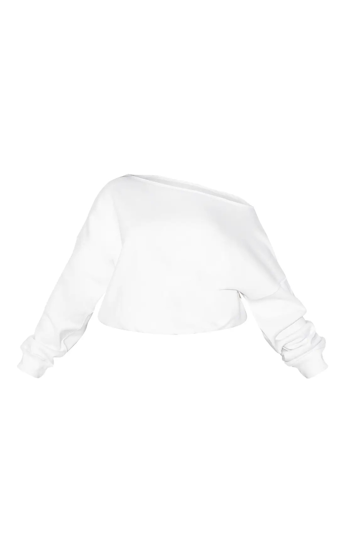 Hoodies & Sweatshirts | Shape White Sweat Raw Edge Slouch Sweatshirt | PrettyLittleThing | PrettyLittleThing US