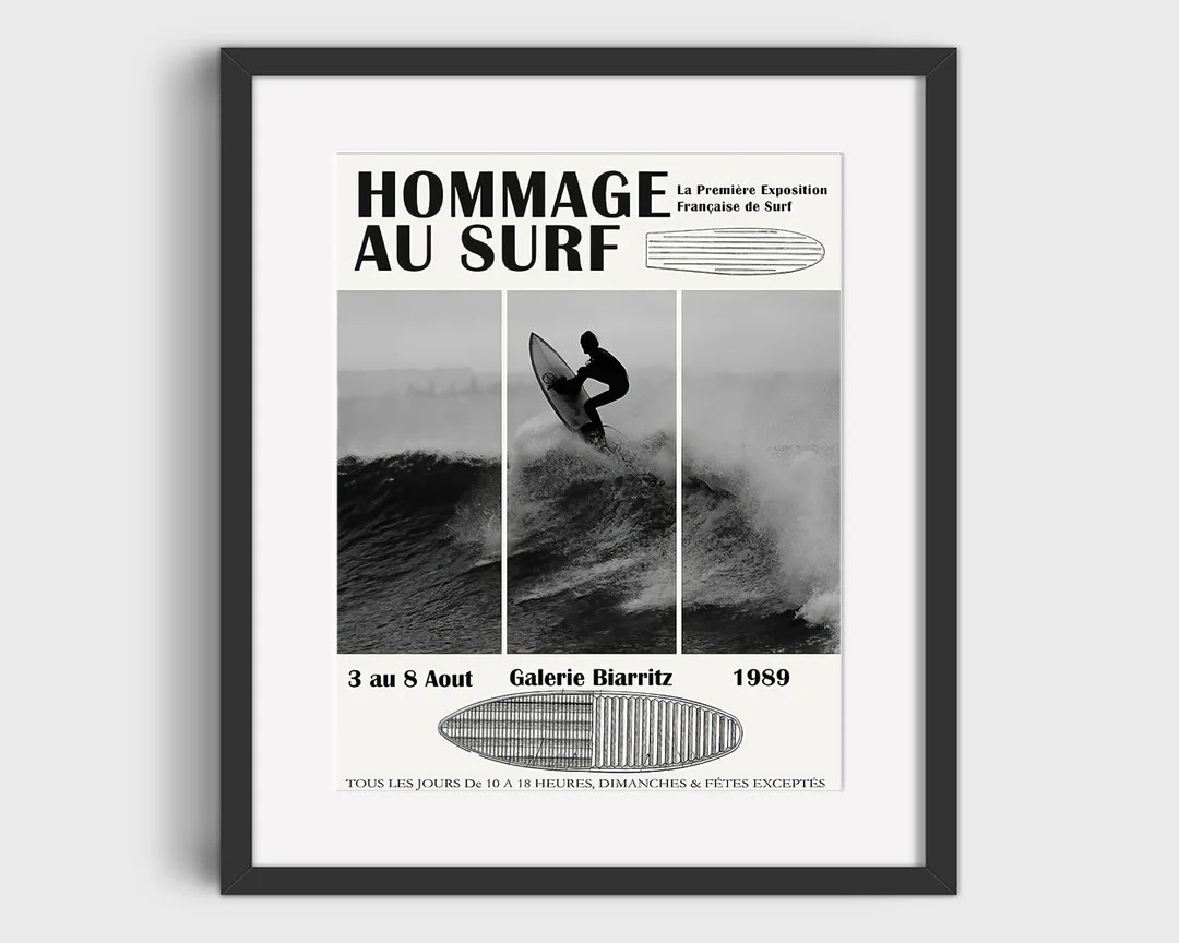 1989 HOMMAGE AU SURF Surfing Competition Print Vintage Surfing Poster, Retro Surf Poster, Beach D... | Etsy (US)