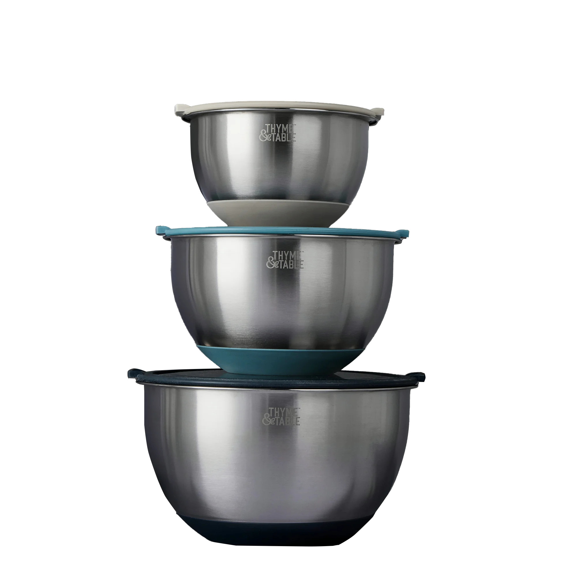 Thyme & Table 6-Piece Mixing Bowl Set with Easy Grip Transparent Lids | Walmart (US)