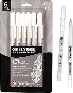 SAKURA Gelly Roll Gel Pens - Pen for Journaling, Art, or Drawing - Classic White Ink - Assorted P... | Amazon (US)