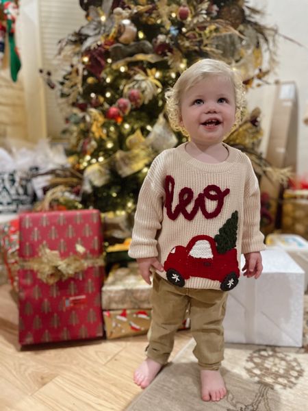 Custom toddler sweater! Leo loves this fun truck design we collaborated on! 

Woven sweater | toddler clothes | toddler sweater | toddler boy clothes

#LTKHoliday #LTKSeasonal #LTKGiftGuide
