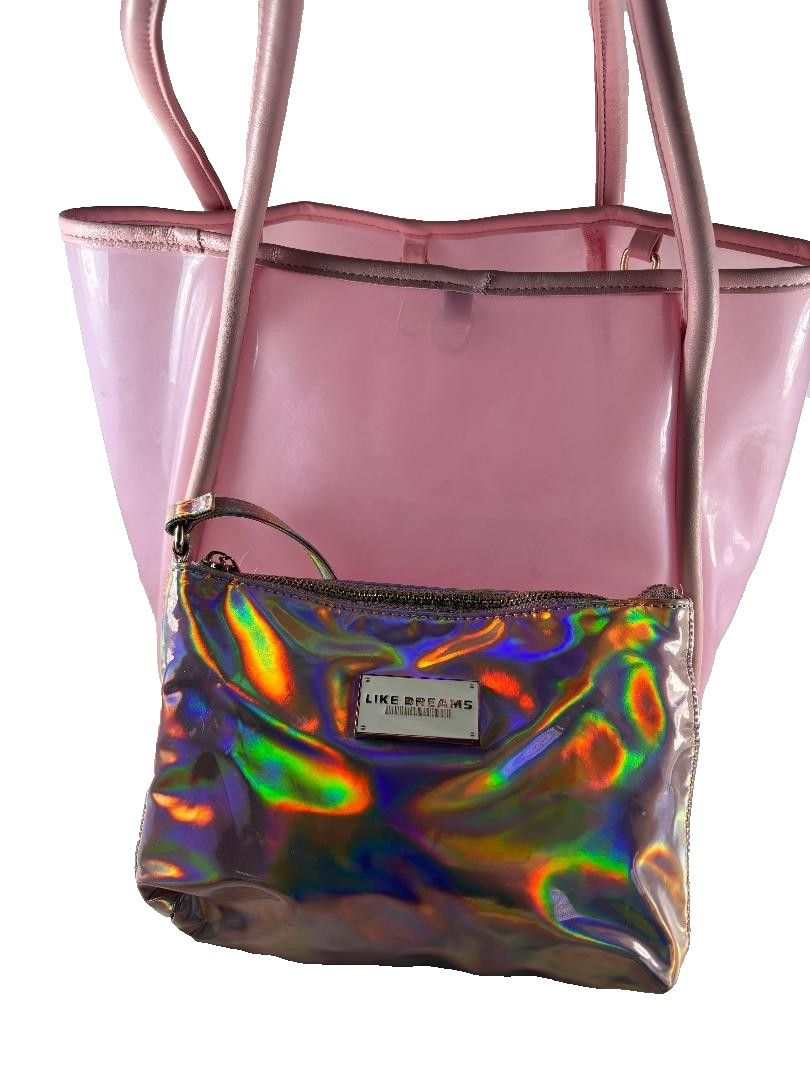 Like Dreams Serene Hologram Clear Large Clutch and Tote Set | eBay | eBay US