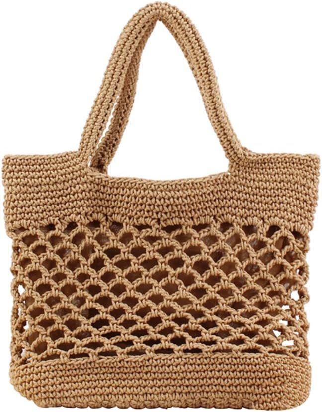 Haodou New Hot Summer Beach Bag Rattan Bags Handmade Straw Handbags Weaving Tote Bag Handle Knitt... | Amazon (UK)