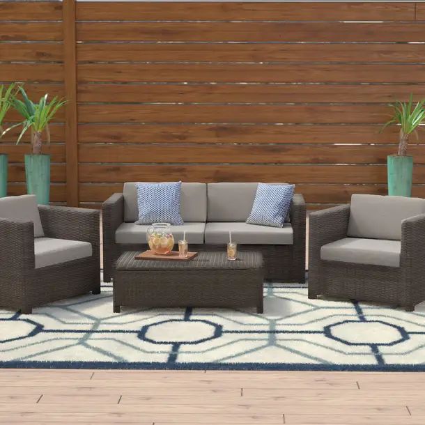 Mitchall 4 - Person Outdoor Seating Group with Cushions | Wayfair North America