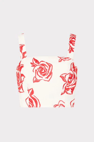 Rose Embroidery Crop Top | MILLY