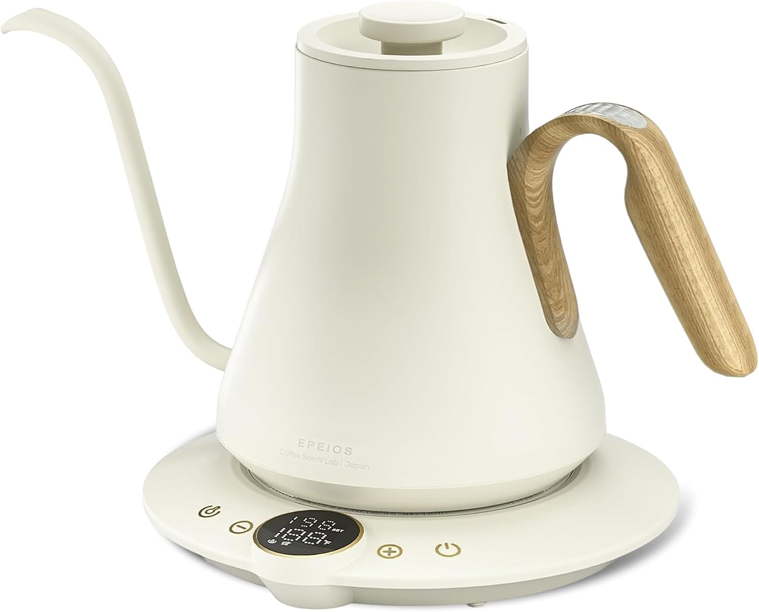 INTASTING Gooseneck Electric Kettle, ±1℉ Temperature Control, Stainless Steel Inner, Quick Heating, for Pour Over Coffee, Brew Tea, Boil Hot Water, 1500W/0.9L (Morandi White) | Amazon (US)