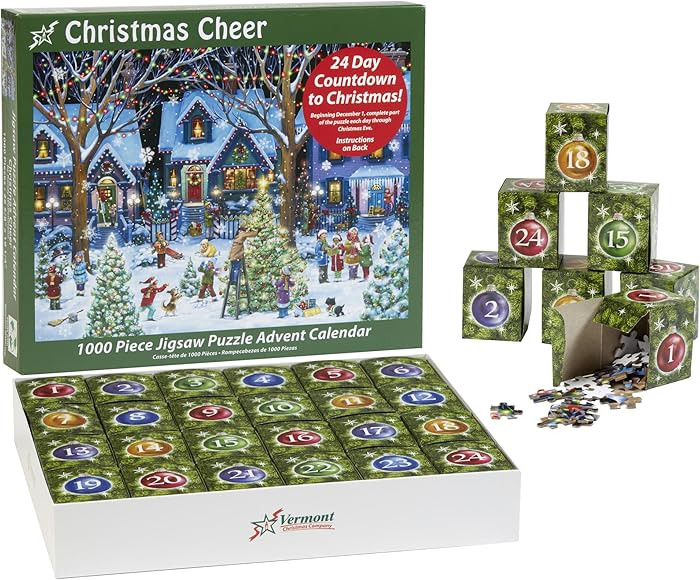 Advent Calendar Jigsaw Puzzle 1000 Pieces - Christmas Cheer by Vermont Christmas Company - Count ... | Amazon (US)