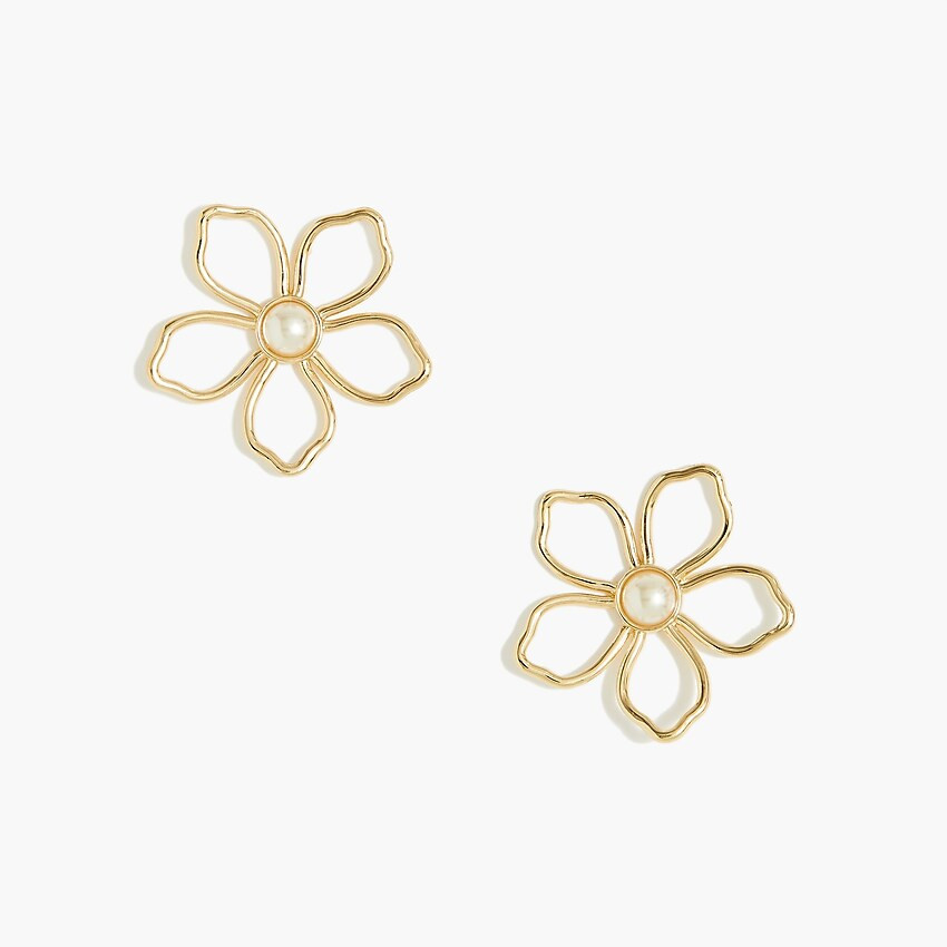 Gold floral drop earrings | J.Crew Factory