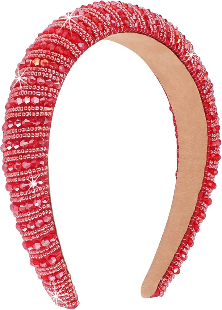 FASOTY Rhinestone Headbands for Women Fashion Crystal Diamond Bling Headbands Hair Hoops Padded H... | Amazon (US)