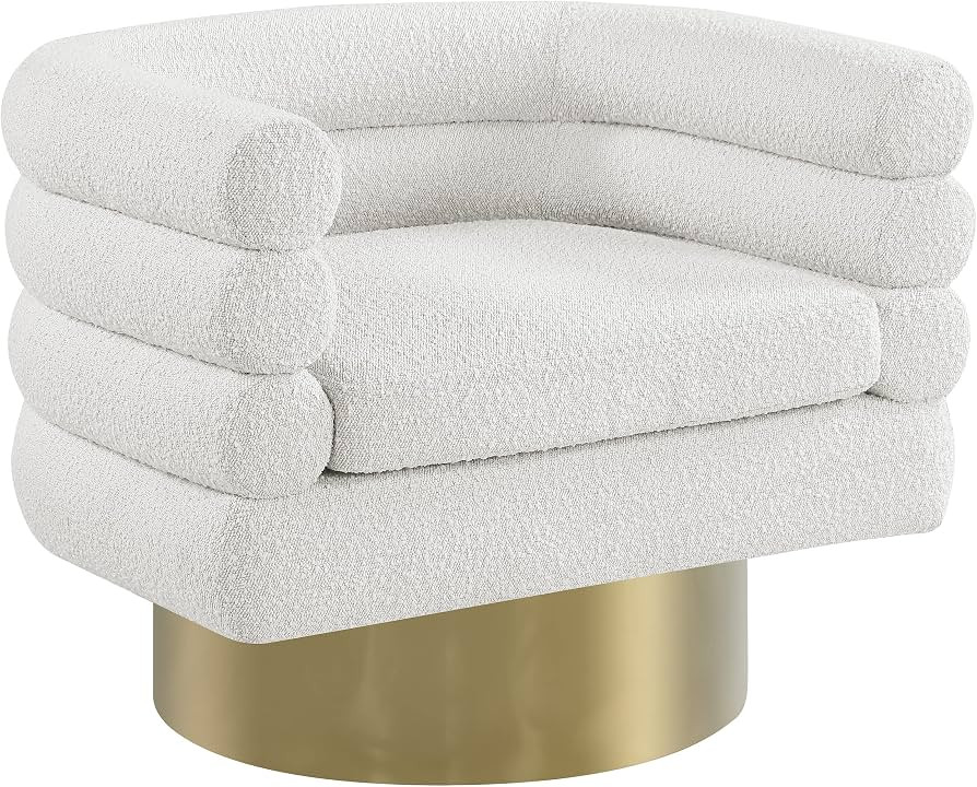 Meridian Furniture 544Cream Tessa Collection Modern | Contemporary Boucle Fabric Upholstered Swiv... | Amazon (US)