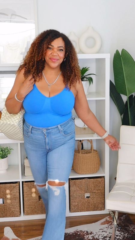 Blue or pink? I say both #ad This bodysuit comes in a bunch of colors! 

#LTKMidsize #LTKFindsUnder50