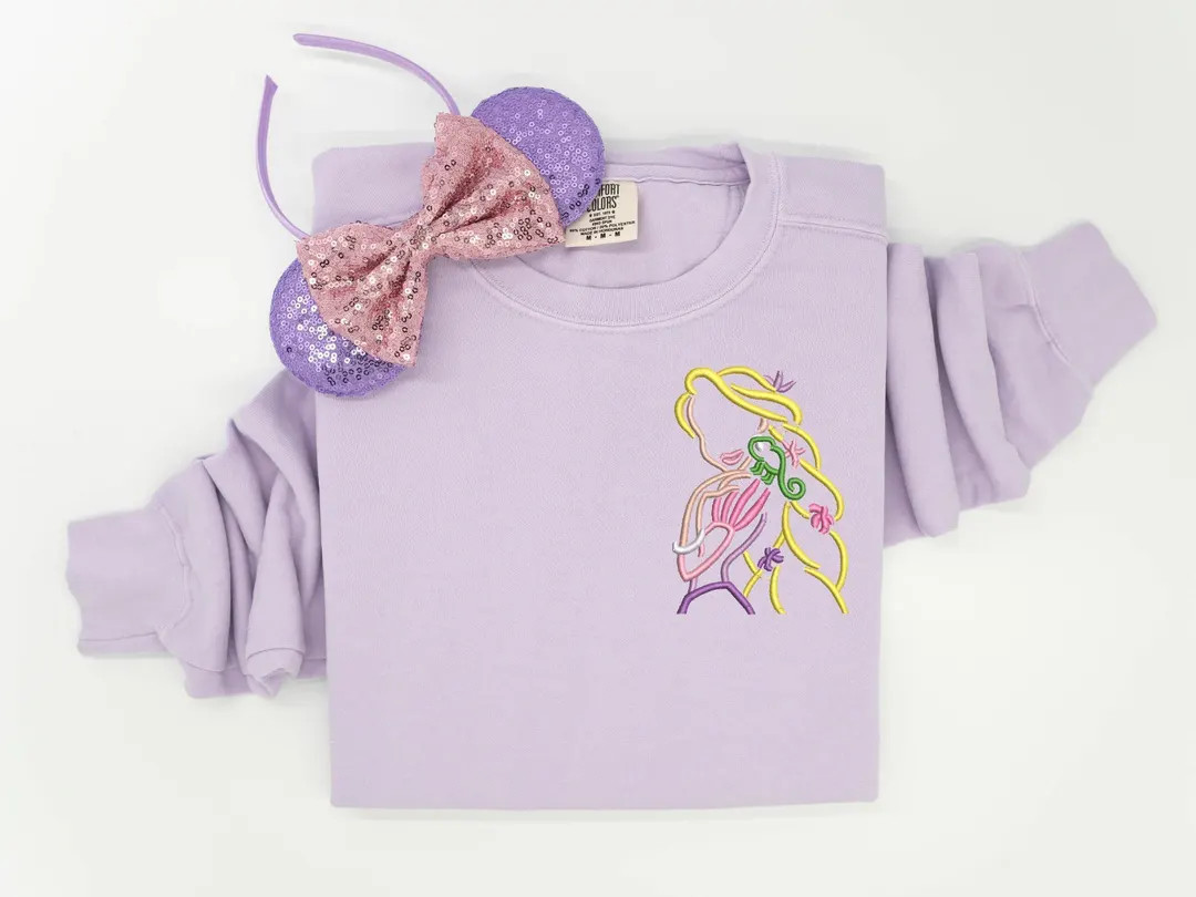 Rapunzel Embroidered Crewneck, Tangled Embroidered Sweatshirt, Rapunzel Shirt, Rapunzel Sweatshir... | Etsy (US)