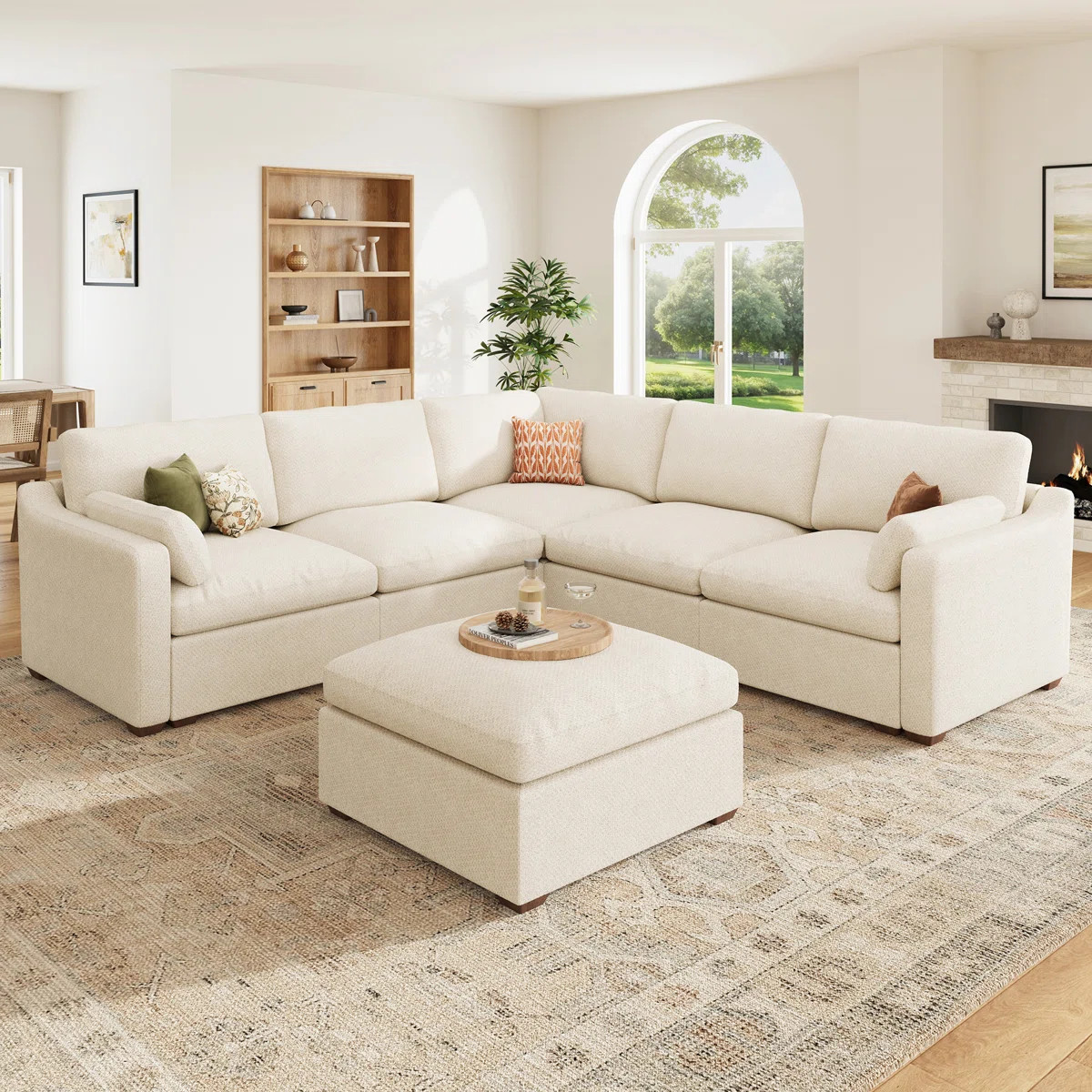 Abramson L-Shaped Corner Sectional Modular Reversible Sofa Cloud Couch | Wayfair North America