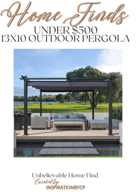 OUTDOOR RETRACTABLE PERGOLA
Outdoor pergola, patio furniture, outdoor canopy 

#LTKhome #LTKSeasonal #LTKsalealert