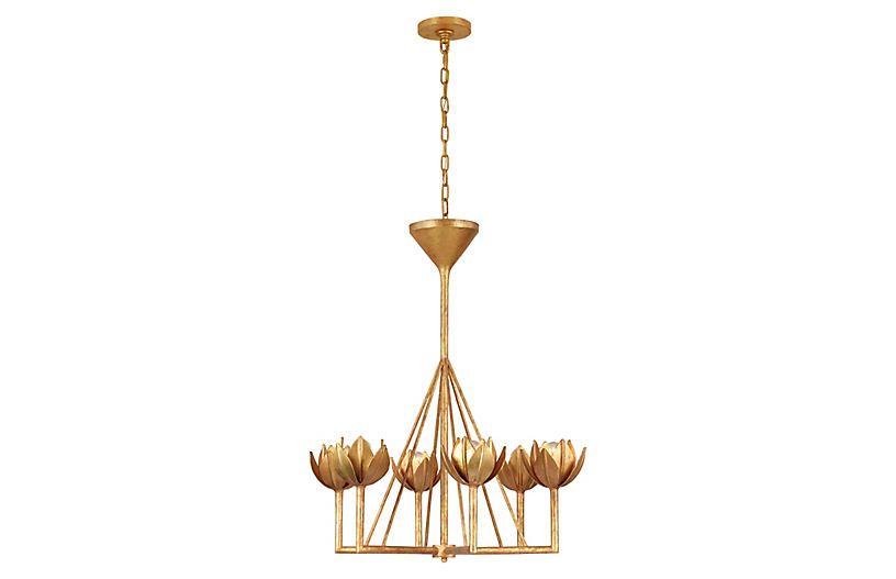 Alberto Chandelier, Antiqued Gold Leaf | One Kings Lane