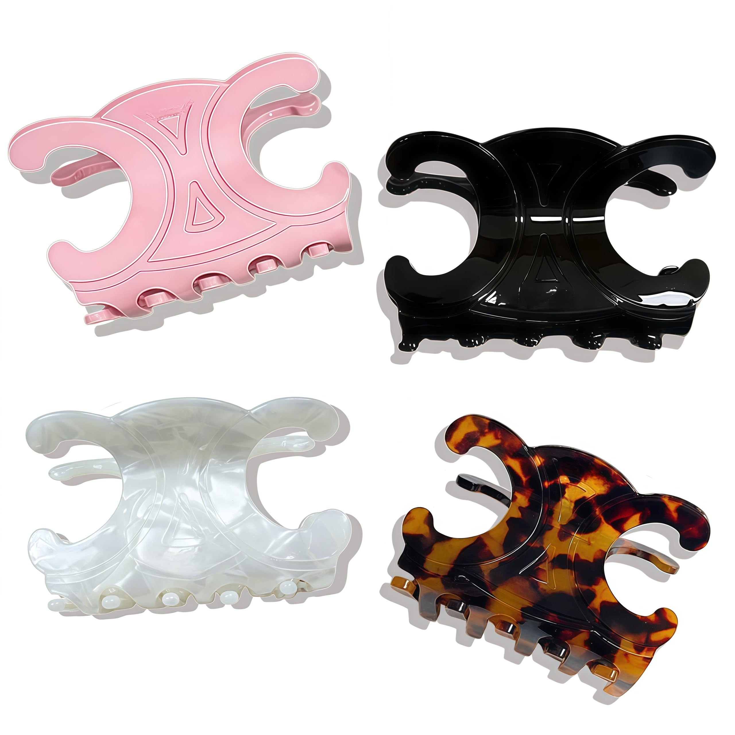 Premium Durable Acetate Butterfly Hair Clips, Celine Hair Clip, 4 Pack Medium Size Acetate Hair C... | Amazon (US)