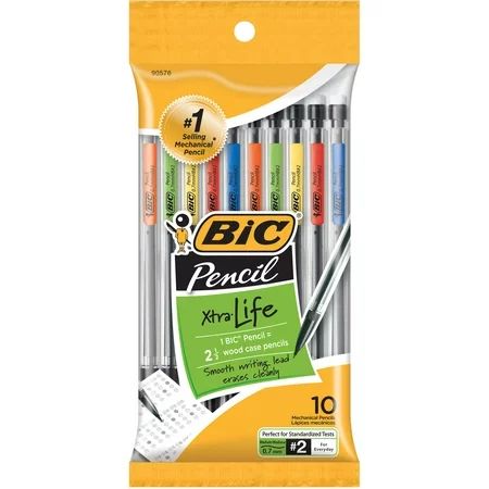 Bic Xtra-Life Mechanical Pencils, Medium Point 0.7mm #2, 10-Count | Walmart (US)