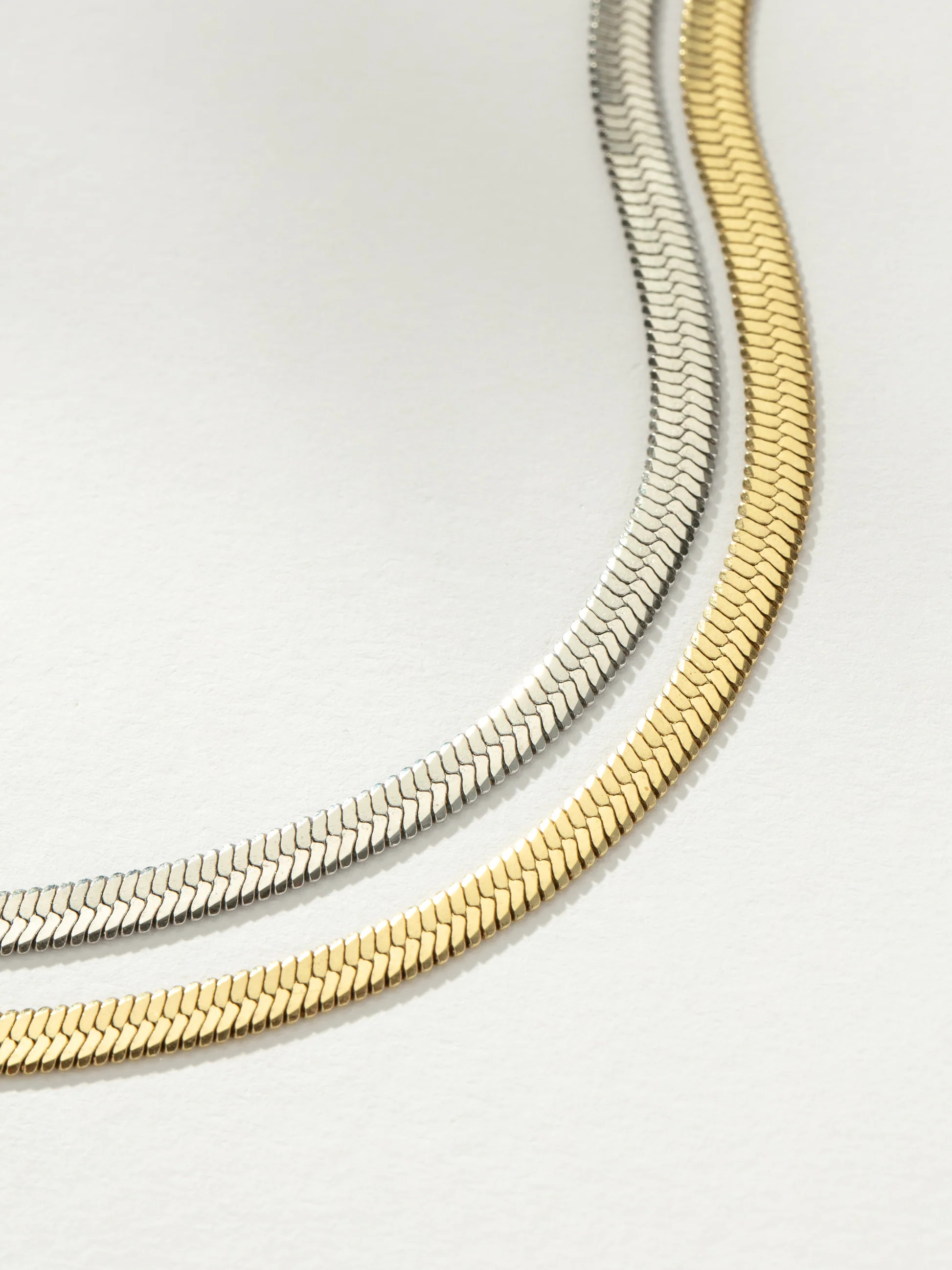 Gold Double Layer Herringbone Chain Necklace | Uncommon James | Uncommon James