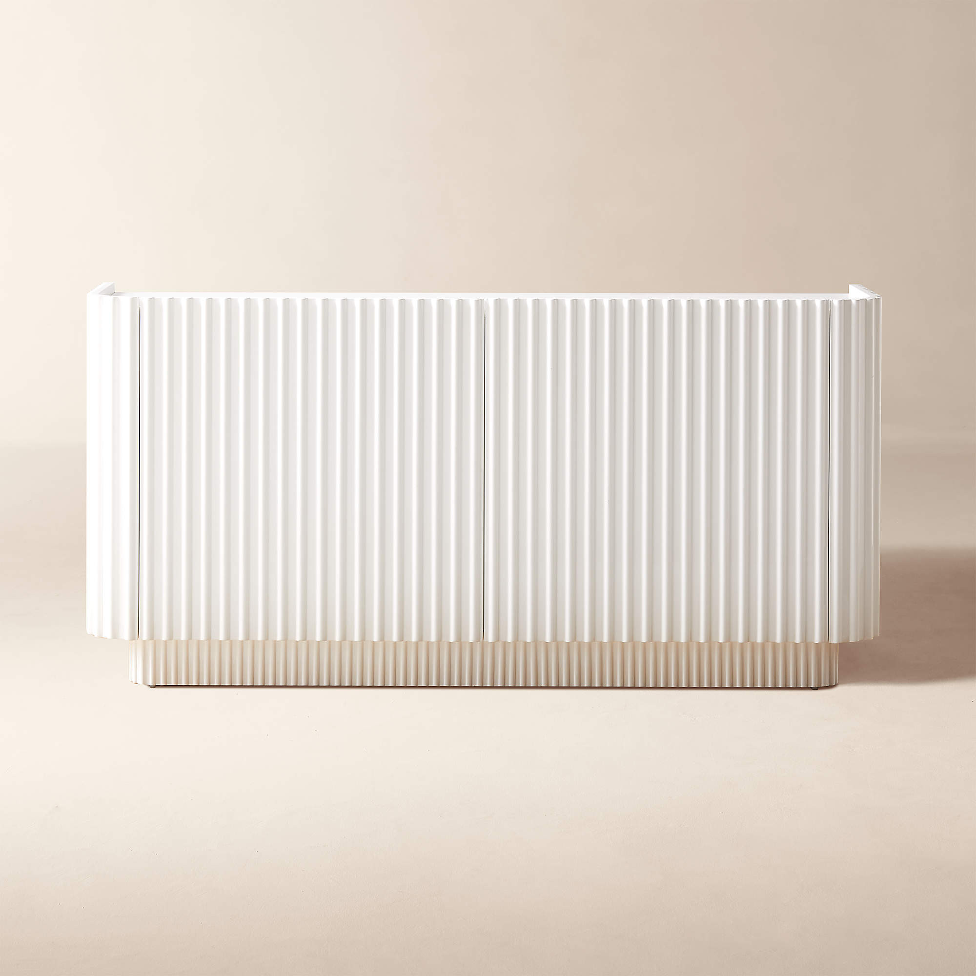 Truffle 59" White High-Gloss Lacquered Credenza | CB2 | CB2