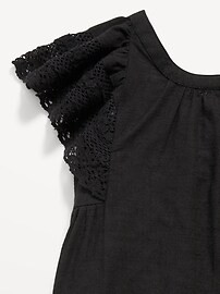 Ruffled Crochet-Sleeve Mini Dress for Toddler Girls | Old Navy (US)