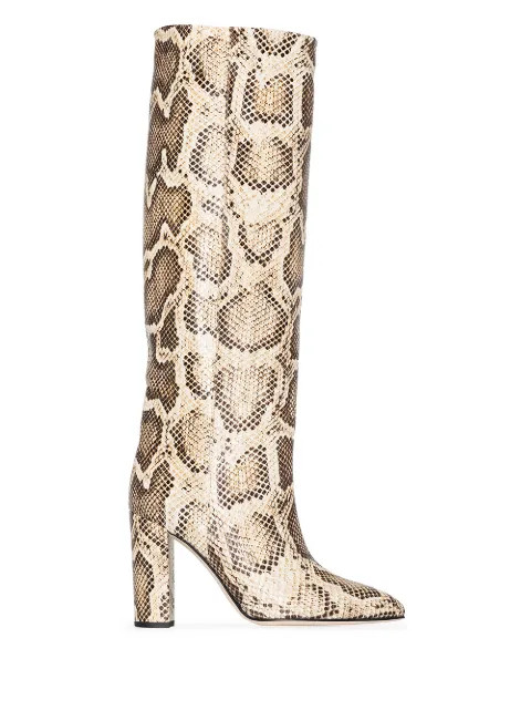 100mm python-print leather boots | Farfetch (US)