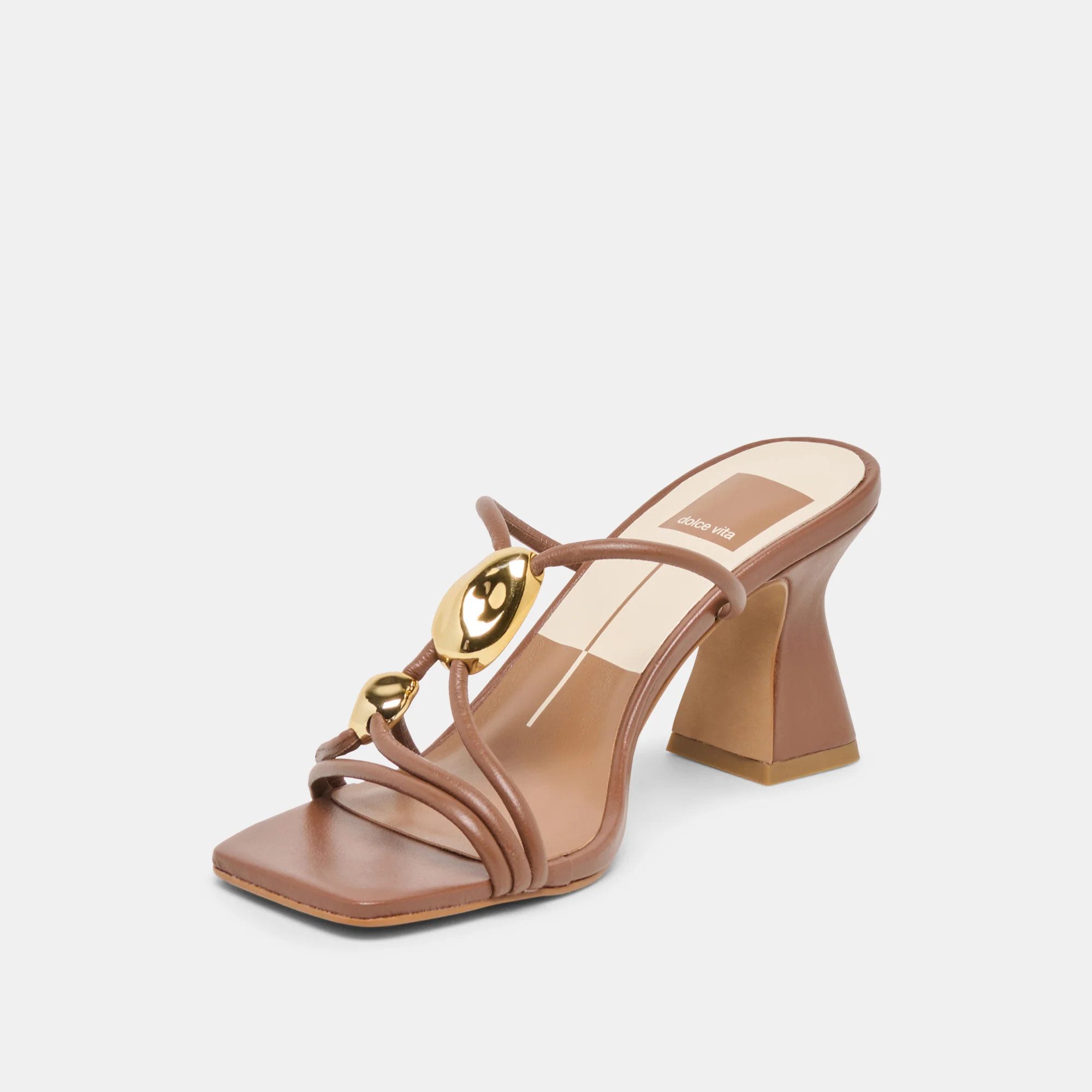 Alayna Heels Cognac Leather | DolceVita.com