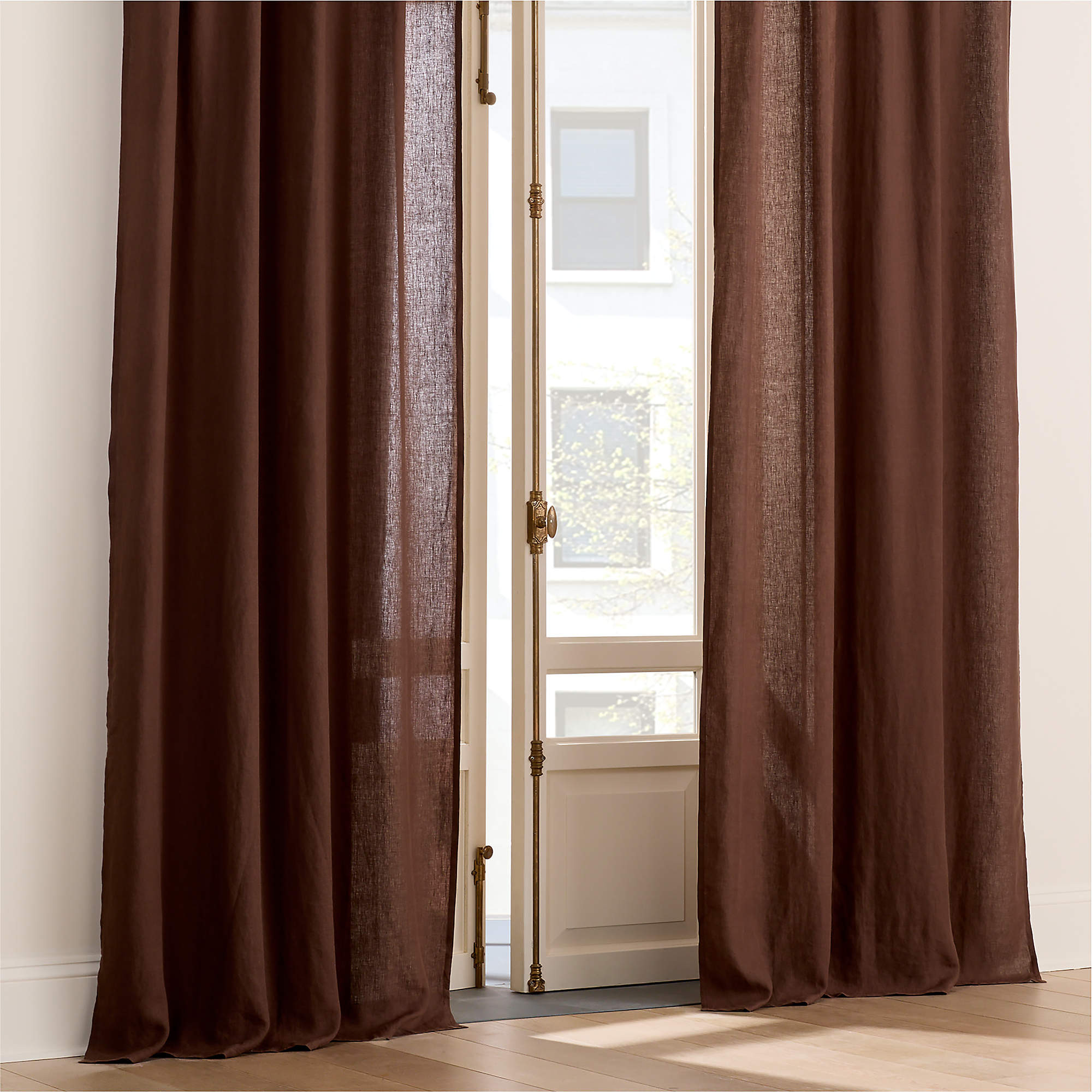 Natural EUROPEAN FLAX-Certified Linen Window Curtain Panel | CB2 | CB2