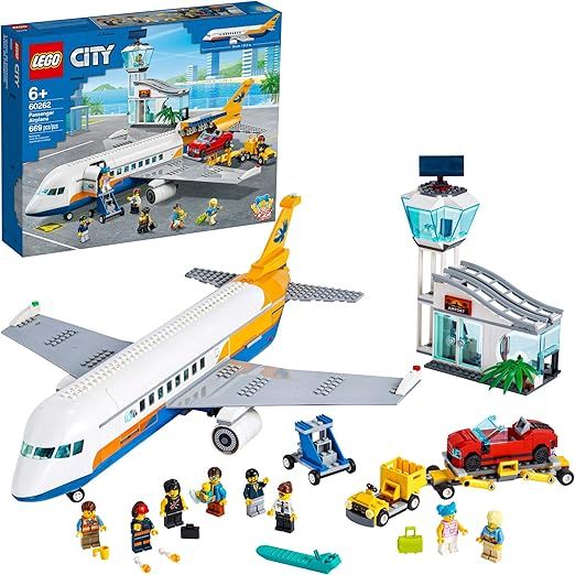 LEGO City Passenger Airplane 60262, with Radar Tower, Airport Truck with a Car Elevator, Red Conv... | Amazon (US)