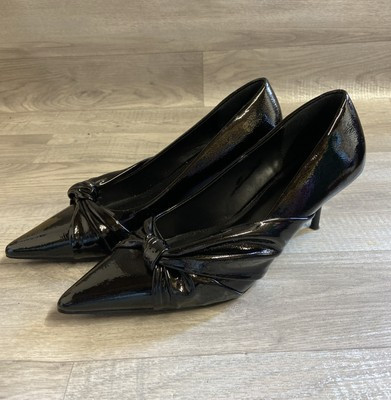 NEXT Forever Comfort Black Patent Kitten Heel Court Shoes Pointed Size UK 6.5 | eBay UK