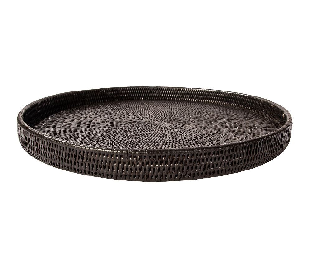 Tava Handwoven Rattan Oversized Round Tray | Pottery Barn (US)