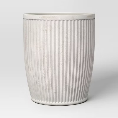 Weathered Ribbed Composite Indoor Outdoor Planter Pot 15"x15" Off-White - Threshold™ designed with Studio McGee | Target