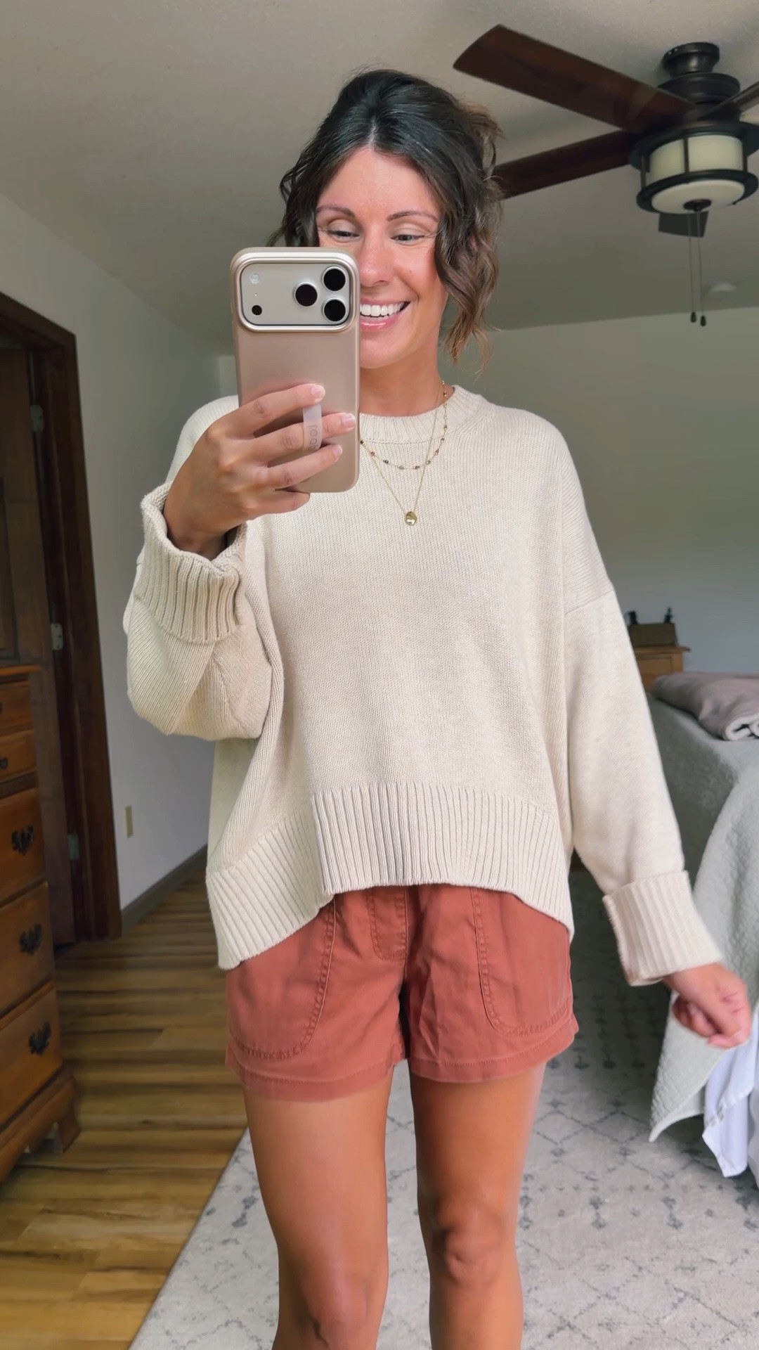 Small in my sweater (100% cotton!), xs in my shorts and 6 in my sandals.

#LTKSeasonal #LTKootd #LTKPetite