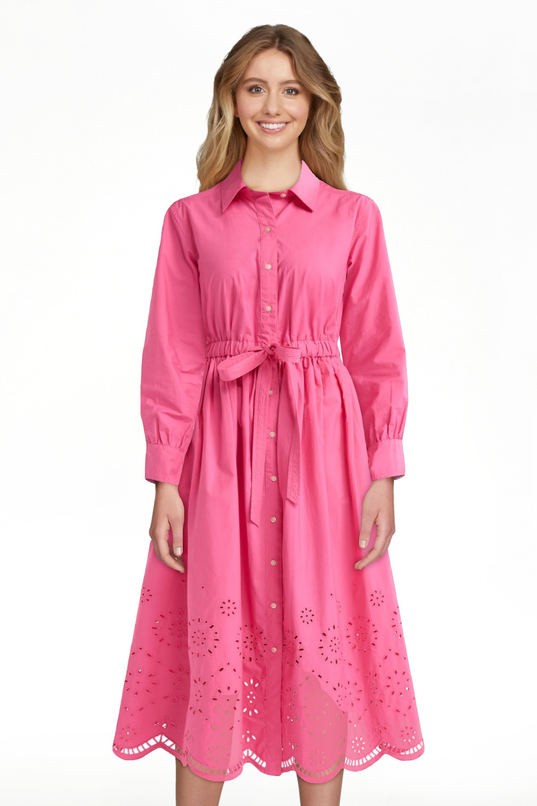 Free Assembly Women’s and Women's Plus Cotton Eyelet Maxi Shirtdress, Sizes XS-4X | Walmart (US)