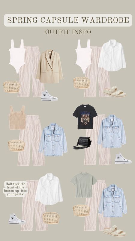 Spring 2023 capsule wardrobe — white and tan striped wide leg tailored linen pants outfit inspo

#LTKFind #LTKstyletip #LTKSeasonal