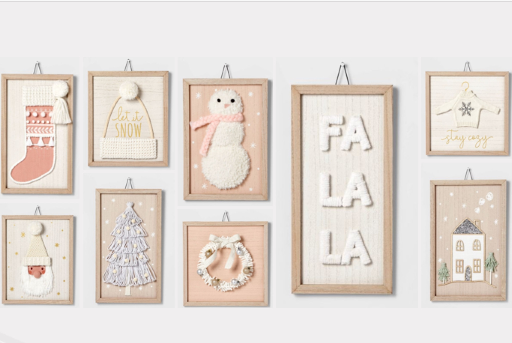 Target Wondershop Wooden frame decor. Would be cute in play room or kids room / nursery for Christmas, but also winter. Love the neutral color scheme with a pop of pink. 

#LTKhome #LTKkids #LTKHoliday